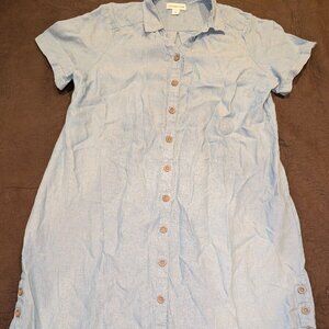Coldwater Creek 100% Linen, Pale Blue, Sun Dress Size 1x